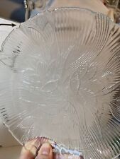 Ensalada de azafrán Arcoroc Canterbury vidrio transparente 7,75" ensalada postre floral - 4 platos, usado segunda mano  Embacar hacia Argentina
