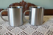 SET Of 2 STAINLESS STEEL Coffee MUG / CUPS~ 12 Ounce~ DOUBLE WALL~CAMPING/Travel for sale  Shipping to South Africa