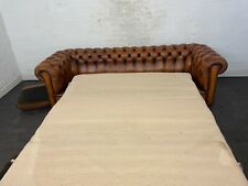 Chesterfield sofa bed four seater in rare antique tan for sale  CHATTERIS