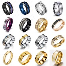 Käytetty, Women Men Stainless Steel Silver/Gold Rings Wedding Band Jewelry Gift Size 6-12 myynnissä  Leverans till Finland