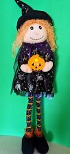 Vintage Avon 25" Tall Glowing Halloween Plush Fiber Optic Witch with Pumpkin , used for sale  Knox
