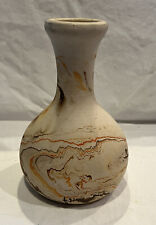 Vaso de cerâmica Nemadji antigo argila terra laranja marrom redemoinho acabamento fosco - 6,5” presente comprar usado  Enviando para Brazil
