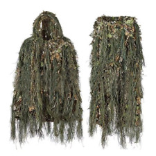 Ghillie Suit Hunting Woodland 3D Bionic Leaf Camouflage Suits Military Tactical, used for sale  Shipping to South Africa