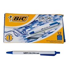 Usado, 12 canetas esferográficas BIC Clic Stic retráteis tinta azul ponta de caneta média comprar usado  Enviando para Brazil