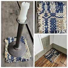 Antique Woven Coverlet Estate Pc Candle Mat Dollhouse Miniature Rug Primitive segunda mano  Embacar hacia Argentina