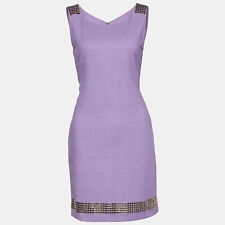 Vestido Versace Jeans Couture roxo crepe cravejado sem mangas M comprar usado  Enviando para Brazil