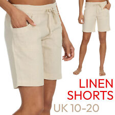 Shorts femininos de linho longline verão hotpants casual leve parte inferior Reino Unido 10-20 comprar usado  Enviando para Brazil