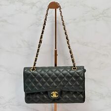 Bolsa de ombro CHANEL Matelasse pele de caviar clássica dourada com aba dupla preta 【SS】 comprar usado  Enviando para Brazil