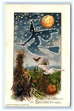 John Winsch 1913 Study Stars Halloween Night Witch JOL White Owl Black Cat B15 for sale  Shipping to South Africa