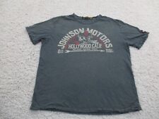 Johnson Motors Shirt Mens Large Gray Single Stitch American Double Sided USA A2 for sale  Shipping to South Africa