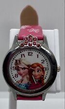 Reloj Disney Princesa Congelada Elsa y Anna Rosa Copo de Nieve Cristales Nueva Batería segunda mano  Embacar hacia Argentina