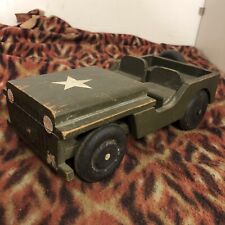 Antigo Vintage Madeira Segunda Guerra Mundial Exército dos EUA Willys Jeep EUA Caminhão de Brinquedo Raro comprar usado  Enviando para Brazil