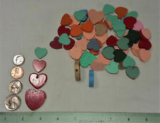 60 WOOD HEARTS (HAND CUT) ASSORTED SIZES ALL PAINTED MADE IN USA for sale  Shipping to South Africa