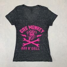 Gas Monkey Bar N' Grill T Shirt Women's Large Dark Gray V Neck Short Sleeve for sale  Shipping to South Africa