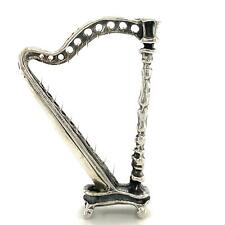 Vintage Sterling Assinada 925 Instrumento Musical De Cordas Harpa Figura Em Miniatura comprar usado  Enviando para Brazil