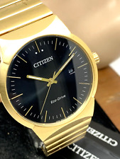 Relógio Citizen masculino BM7582-56E Eco Drive mostrador preto ouro aço inoxidável 40mm comprar usado  Enviando para Brazil