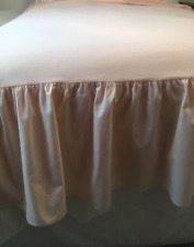 PEACH FRILLED POLYCOTTON BED BASE VALANCE DOUBLE W134xL187cm FRILL D31cm for sale  Shipping to South Africa