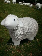Estátua de ovelha vintage de cerâmica branca com textura de pipoca. Fazenda - Campo - Casa de campo comprar usado  Enviando para Brazil