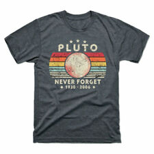 Pluto Never Forget Retro Style Funny Space Science Vintage Men's Tee Cotton for sale  Shipping to South Africa