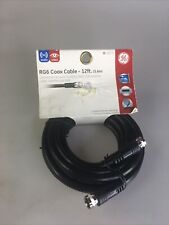 Usado, Cable coaxial GE 29875 RG6 12 pies 3,6 m negro 2015 de lote antiguo cable de video DVD VCR segunda mano  Embacar hacia Argentina