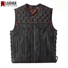 Men leather vest for sale  Shipping to Ireland