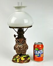 Used, Superb Antique 19th Century Owl Oil Lamp- Moore Brothers ? Glass Eyes Rare Bird for sale  Shipping to South Africa