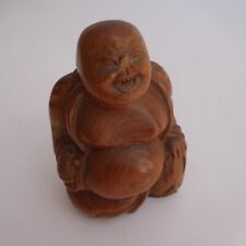 Escultura Miniatura Buda Madera Macizo Vintage Hecho a Mano Arte Deco Asia N4101, usado segunda mano  Embacar hacia Argentina