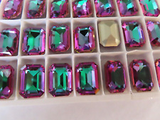 12 Aurora Crystal Octagon Rhinestones 18x13mm Heliotrope/foiled. for sale  Shipping to South Africa