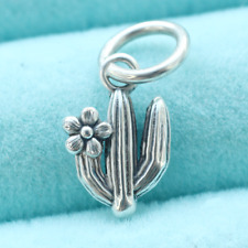 925 Sterling Silver Solid 3D Cactus Charm Pendant Desert Plant Cacti Cactaceae, used for sale  Shipping to South Africa