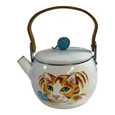 Enamel teapot cat for sale  Chiefland