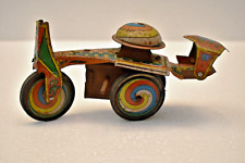 Vintage Wind Up Boy Riding Tricycle Litho Tin & Celluloid Toy Collectibles Old" for sale  Shipping to South Africa