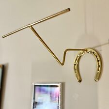 1970’s BRASS HORSESHOE DISPLAY Hat Rack VINTAGE Equestrian Tack Room Horse Decor for sale  Shipping to South Africa