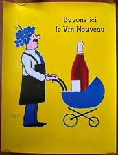 Affiche buvons vin d'occasion  Paris XVIII