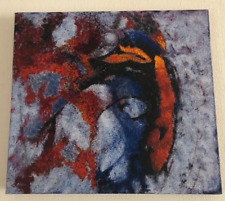 VINTAGE Modern Abstract Red Blue Acrylic Oil Painting on Canvas 17.5 x 19.5in for sale  Shipping to South Africa