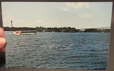 Cartão postal antigo barco de cruzeiro se aproximando da ponte Ivy Lea, mil ilhas comprar usado  Enviando para Brazil