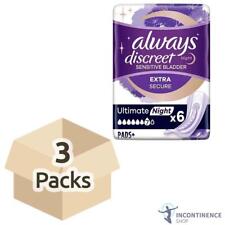 Used, Always Discreet Pads for Women Ultimate Night - 3 Packs of 6 for sale  Shipping to South Africa