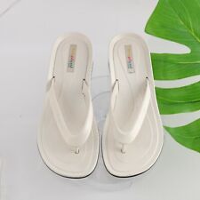 Sandália feminina tropical tamanho 6 tanga deslizante PVC branco sólido apoio arco superior comprar usado  Enviando para Brazil