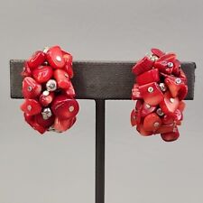 Coral clip earrings for sale  Germantown