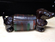 4 PIECE DACHSHUND CONDIMENT SET  SALT & PEPPER AND COVERED DISH  DISPLAYED ONLY for sale  Shipping to South Africa