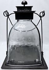 Lanterna de vela com base de metal e lanterna de vidro pesado sombra fazenda industrial Deco comprar usado  Enviando para Brazil