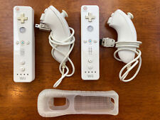 LOT OF 2 NINTENDO WII REMOTES WIIMOTE CONTROLLERS + 2 NUNCHUKS NUNCHUCKS TESTED for sale  Shipping to South Africa