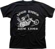 Camiseta estampada preta Loud Pipes Save Lives motociclista helicóptero OZ9132 comprar usado  Enviando para Brazil