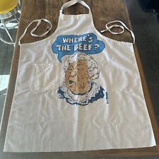 Vintage Apron Wendy's Restaurant Iconic slogan "Where's The Beef" 1984 Nice! for sale  Shipping to South Africa