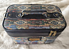 Used, Luigi Rossi Vanity Case International Tapestry Travel Makeup Bag Mirror Top VGC for sale  Shipping to South Africa