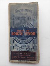 Vintage Batholomew's South Devon Cloth Map c1920s Half Inch To Mile Sheet 36  segunda mano  Embacar hacia Mexico