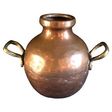 Used, Hammered Copper Vase Double Hand Forged Handled Pot 6 1/2 Inches Tall for sale  Shipping to South Africa