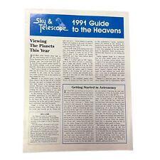 Suplemento de revista Sky And Telescope 1991 GUÍA DE LOS CIELOS folleto de artículo, usado segunda mano  Embacar hacia Argentina