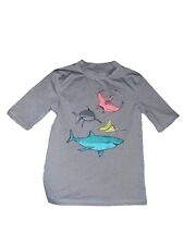 Cat & Jack Boys Gray Shark Stingray Swim Shirt Size 8/10 for sale  Shipping to South Africa