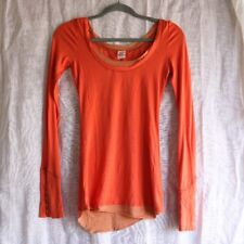 Camiseta Henley térmica Free People con botones naranjas S rara, usado segunda mano  Embacar hacia Argentina