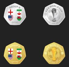 Copa Do Mundo Fifa Moedas Em Forma De 50p/grupo B Fifa Coins/Mundo Cuo Qatar 2022 comprar usado  Enviando para Brazil